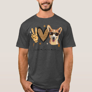 Peace Kärlek Corgi T Shirt