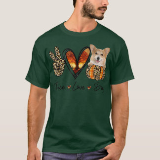 Peace Kärlek CorgiAutumn Peace Hund älskare T Shirt
