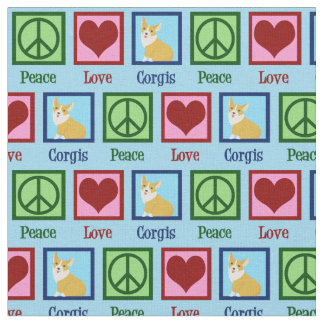 Peace Kärlek Corgis Tyg
