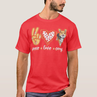 Peace Kärlek Corgiwelsh corgi T Shirt
