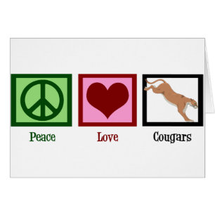 Peace Kärlek Cougars Card Hälsningskort