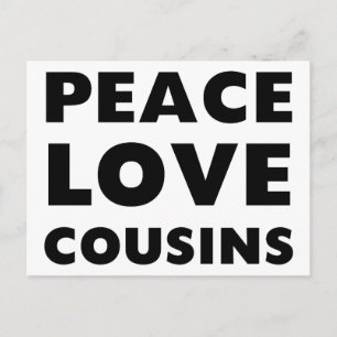 Peace Kärlek Cousins Vykort