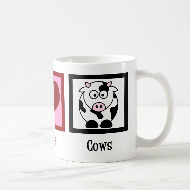 Peace Kärlek Cows Kaffemugg (Höger)