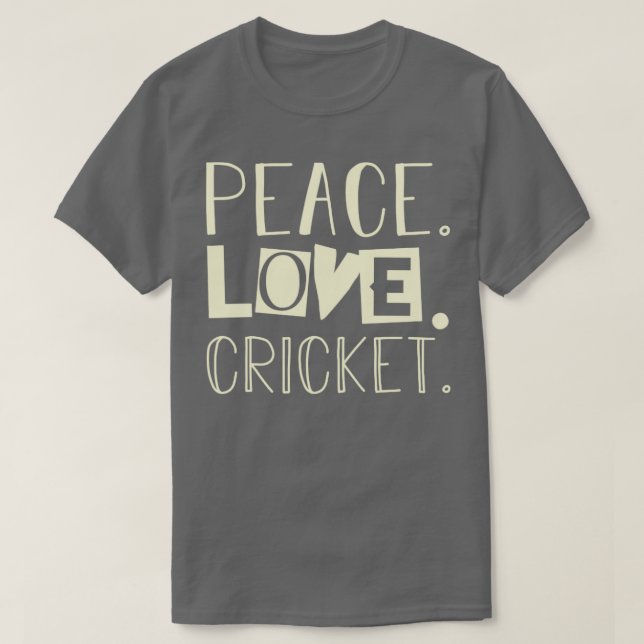 Peace kärlek cricket t shirt (Design framsida)