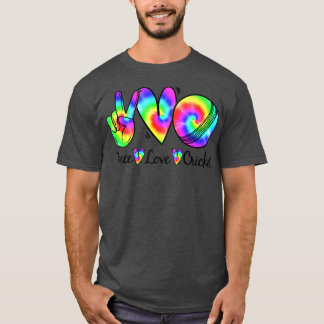 Peace Kärlek Cricket Tie Dye Cricket Player T Shirt