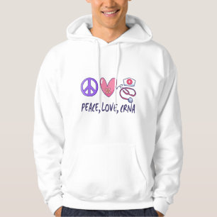 Peace Kärlek CRNA Nurse Hoodie