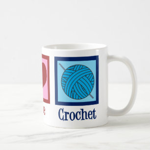Peace Kärlek Crochet Kaffemugg