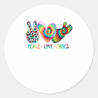 Peace Kärlek crocs Funny Gift Runt Klistermärke