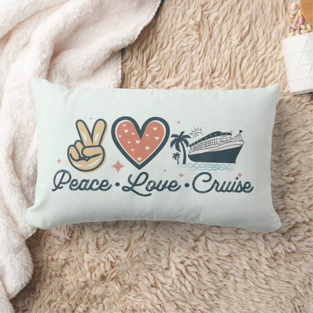Peace Kärlek Cruise Dekorativ kudde - Nautical Vib (Filt)