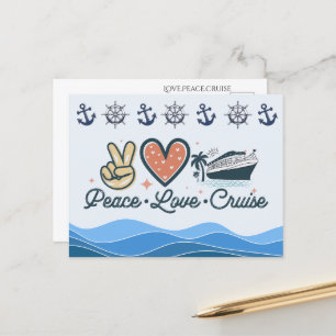 Peace Kärlek Cruise Postcard Vykort