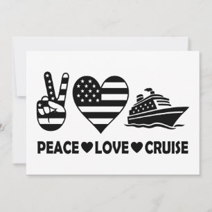 Peace Kärlek Cruise USA Vacation Vibes Inbjudningar