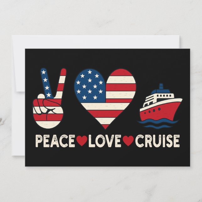 Peace Kärlek Cruise USA Vacation Vibes Inbjudningar (Framsida)