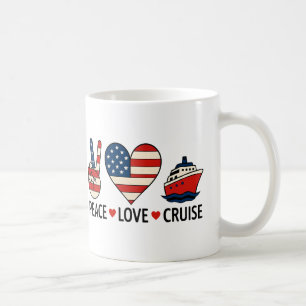 Peace Kärlek Cruise USA Vacation Vibes Kaffemugg