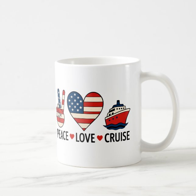 Peace Kärlek Cruise USA Vacation Vibes Kaffemugg (Höger)
