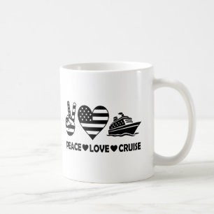 Peace Kärlek Cruise USA Vacation Vibes Kaffemugg