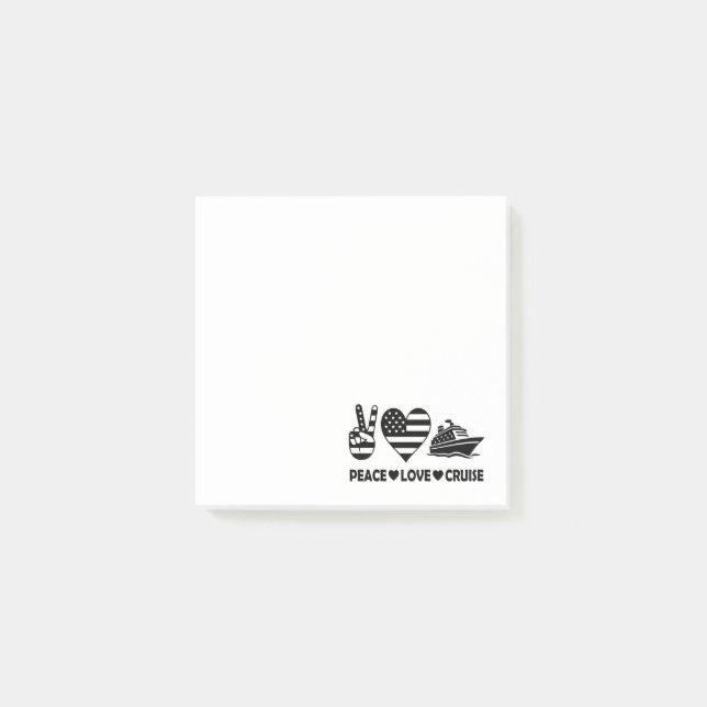 Peace Kärlek Cruise USA Vacation Vibes Post-it Block (Framsida)