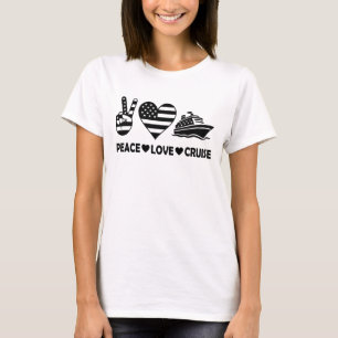 Peace Kärlek Cruise USA Vacation Vibes T Shirt