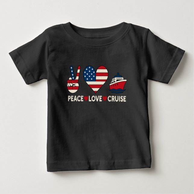 Peace Kärlek Cruise USA Vacation Vibes T Shirt (Framsida)