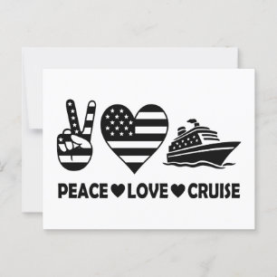 Peace Kärlek Cruise USA Vacation Vibes Vykort