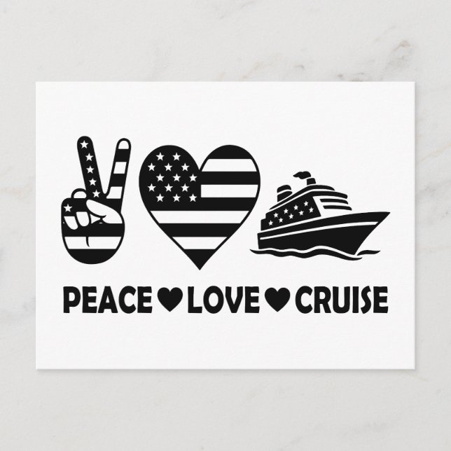 Peace Kärlek Cruise USA Vacation Vibes Vykort (Framsida)