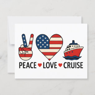 Peace Kärlek Cruise USA Vacation Vibes Vykort
