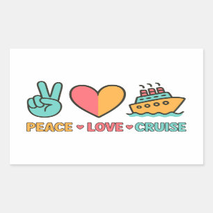 Peace Kärlek Cruise Vacation Rektangulärt Klistermärke