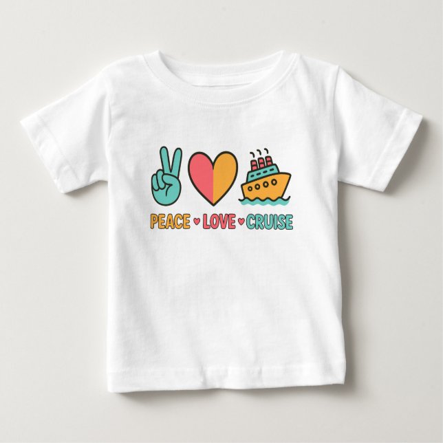 Peace Kärlek Cruise Vacation T Shirt (Framsida)