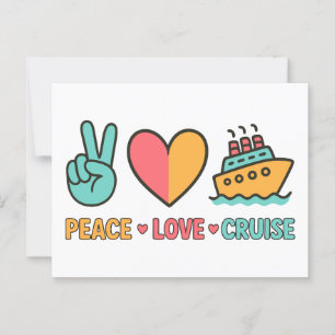Peace Kärlek Cruise Vacation Vykort