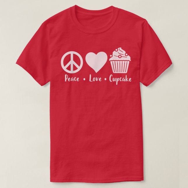 Peace Kärlek Cuptårta Funny Baking Cupkaka Baker C T Shirt (Design framsida)