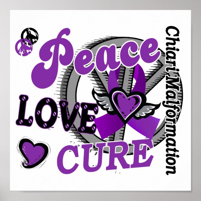 Peace Kärlek Cure 2 Chiari-missbildning Poster (Framsidan)