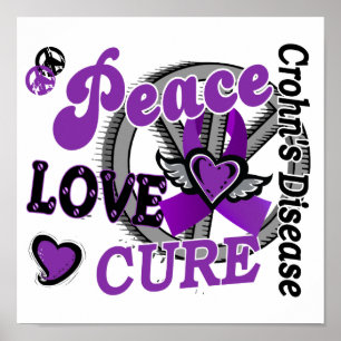Peace Kärlek Cure 2 Crohns sjukdom Poster