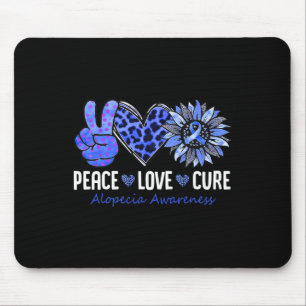 Peace Kärlek Cure Alopecia Awareness Blue Solros Musmatta