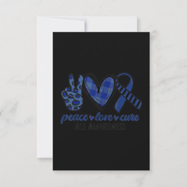 Peace Kärlek Cure ALS-medvetenhet Kort (Framsida)