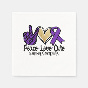 Peace Kärlek Cure Alzheimers medvetenhet Pappersservett