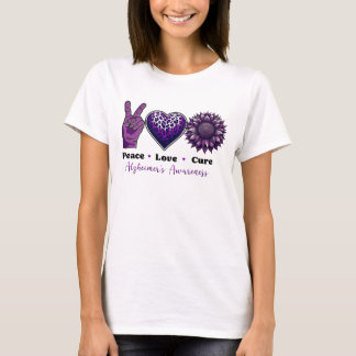 Peace KÄRLEK CURE Alzheimers medvetenhet T Shirt