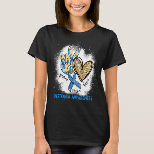 Peace Kärlek Cure Bleached Dystonia Awareness T Shirt