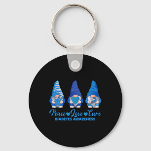 Peace Kärlek Cure Blue Gnomes T1d Diabetes Awarene Nyckelring