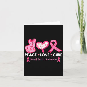 Peace Kärlek Cure Breast Cancer Awareness Fight Su Kort