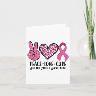 Peace Kärlek Cure Breast Cancer Awareness Warrior Kort