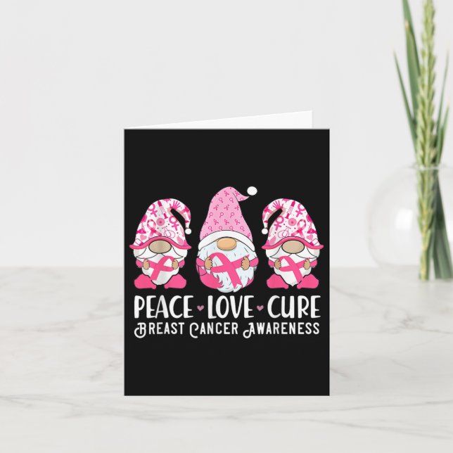 Peace Kärlek Cure Breast Cancer Awareness Warrior  Kort (Framsida)