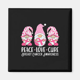 Peace Kärlek Cure Breast Cancer Awareness Warrior  Magnet