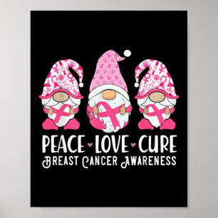 Peace Kärlek Cure Breast Cancer Awareness Warrior  Poster