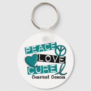 PEACE KÄRLEK CURE CERVICAL CANCER NYCKELRING