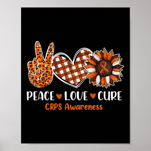 Peace Kärlek Cure CRPS Awareness Month Warrior Ora Poster (Framsidan)