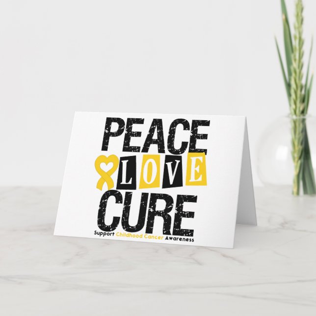 Peace Kärlek Cure Cure för barndomscancer Kort (Framsida)