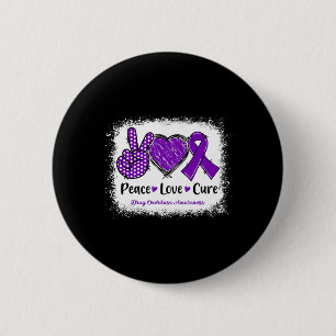 Peace Kärlek Cure Drug Overdose Awareness Lila Rib Knapp