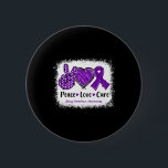 Peace Kärlek Cure Drug Overdose Awareness Lila Rib Knapp<br><div class="desc">Peace Kärlek Cure Drug Overdose Awareness Lila Ribbon</div>
