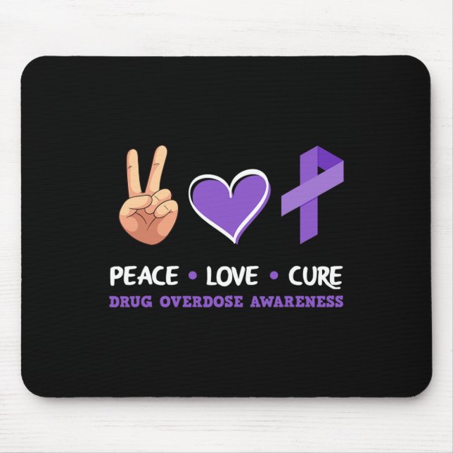 Peace Kärlek Cure Drug Overdose Awareness Musmatta (Framsidan)