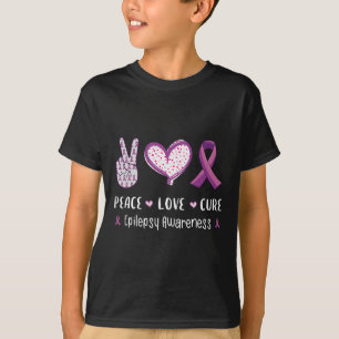 Peace Kärlek Cure Epilepsy Awareness Manar Women K T Shirt