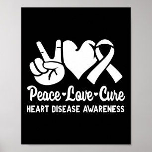 Peace Kärlek Cure Go Red American Heart Disease Aw Poster